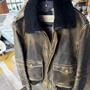 Burberry Leather Bomber Jacket
